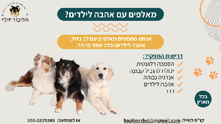 הגיבור שלי - המרכז לכלבנות טיפולית - תמונה