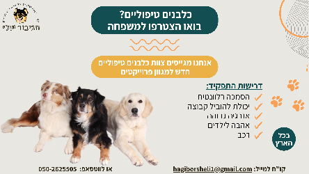 הגיבור שלי - המרכז לכלבנות טיפולית - תמונה